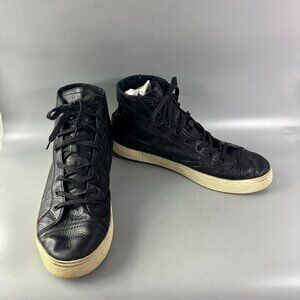 KOIO Italy Black Leather High Top Court SNEAKERS, Size 13